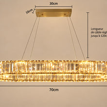 Luméa – Lustre LED ovale en cristal
