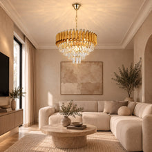 Calysta – Lustre en cristal doré