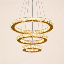 Soléa – Lustre cristal 3 anneaux