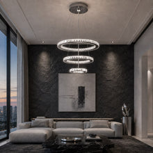 Soléa – Lustre cristal 3 anneaux