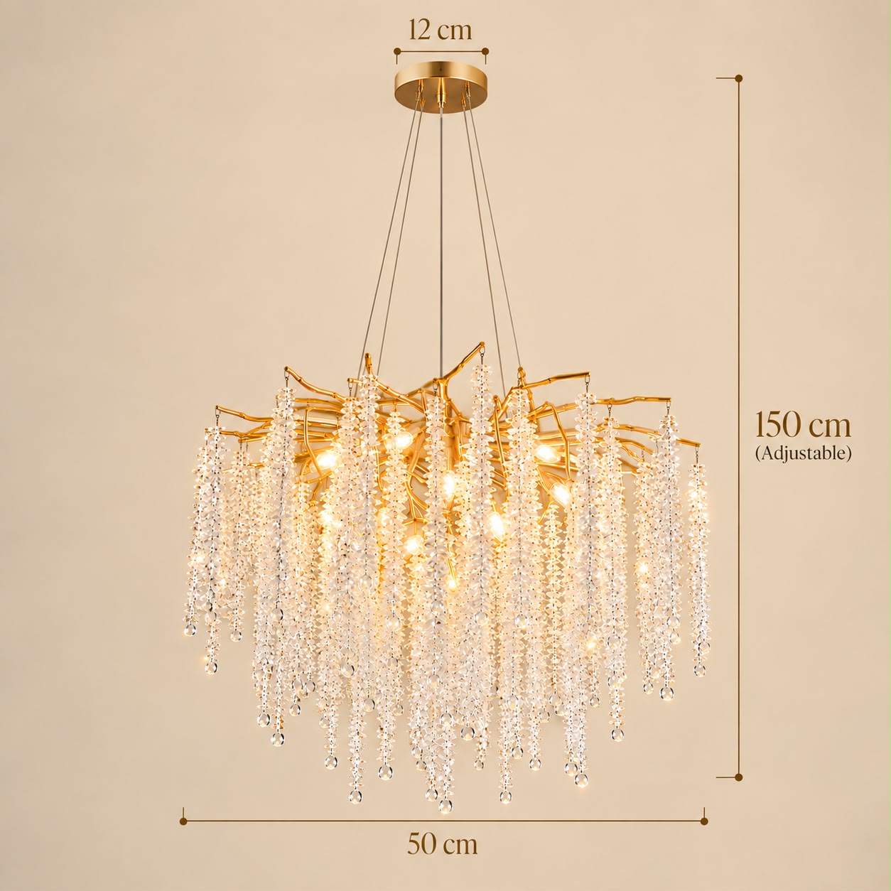 Sélyra – Lustre cascade en cristal