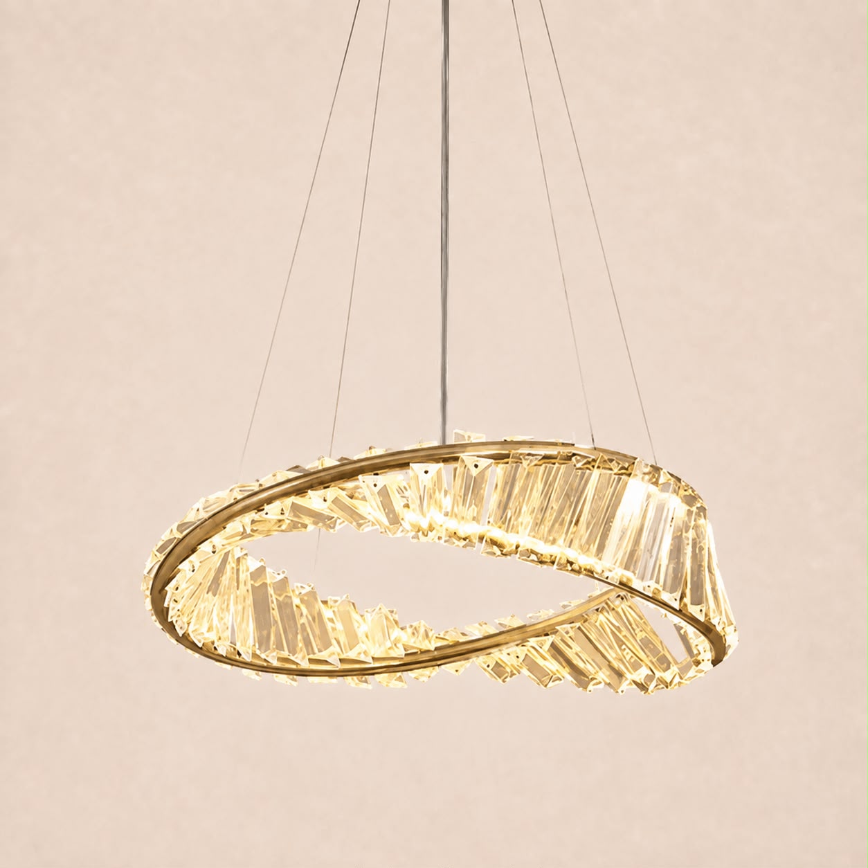 Elyra – Suspension LED en cristal torsadé