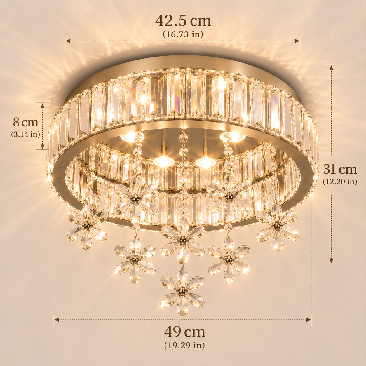 Fléora – Plafonnier en cristal floral