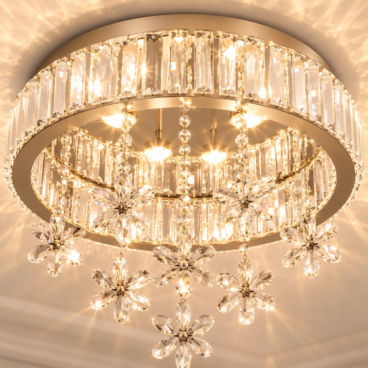 Fléora – Plafonnier en cristal floral