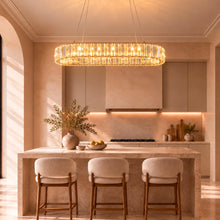 Luméa – Lustre LED ovale en cristal