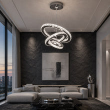 Soléa – Lustre cristal 3 anneaux