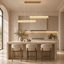 Néora – Suspension LED double barre en cristal