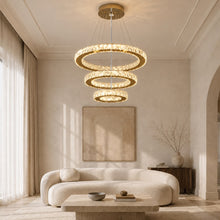 Soléa – Lustre cristal 3 anneaux