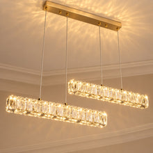 Néora – Suspension LED double barre en cristal