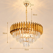 Calysta – Lustre en cristal doré