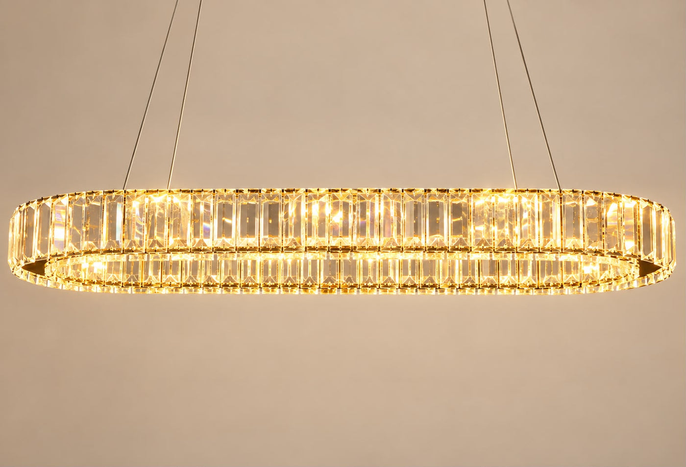 Luméa – Lustre LED ovale en cristal
