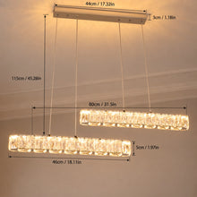 Néora – Suspension LED double barre en cristal