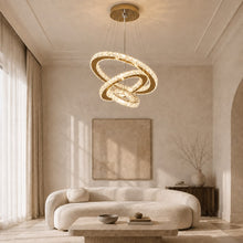 Soléa – Lustre cristal 3 anneaux