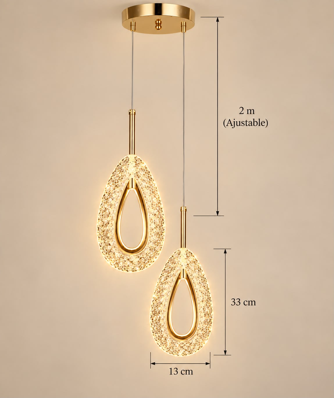Avelia – Suspension LED en cristal