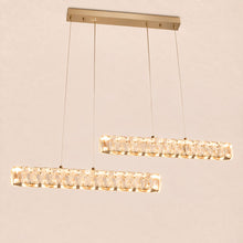 Néora – Suspension LED double barre en cristal